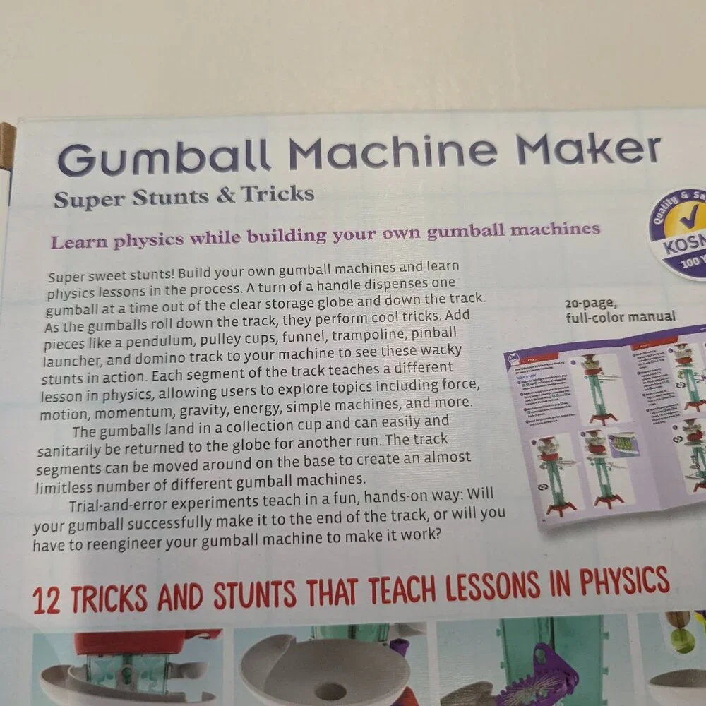 NIB Thames & Kosmos Gumball Machine Maker Super Stunts & Tricks Science Stem Toy
